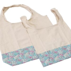 HOKKOH × LIBERTY リバティプリント エコバッグ 大小 2枚セット 華やかで普段使いにも大サイズ 約横49cm × 縦70cm 耐荷重 約15kg  小サイズ 約 横34cm × 縦 54cm 耐荷重 約9kg #47400 実用的 母の日 プレゼント バック トートバック ハンドバック - 画像 (4)