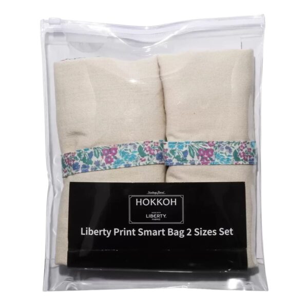 HOKKOH × LIBERTY リバティプリント エコバッグ 大小 2枚セット 華やかで普段使いにも大サイズ 約横49cm × 縦70cm 耐荷重 約15kg  小サイズ 約 横34cm × 縦 54cm 耐荷重 約9kg #47400 実用的 母の日 プレゼント バック トートバック ハンドバック