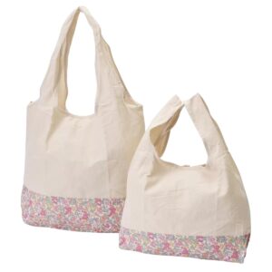 HOKKOH × LIBERTY リバティプリント エコバッグ 大小 2枚セット 華やかで普段使いにも大サイズ 約横49cm × 縦70cm 耐荷重 約15kg  小サイズ 約 横34cm × 縦 54cm 耐荷重 約9kg #47400 実用的 母の日 プレゼント バック トートバック ハンドバック - 画像 (7)