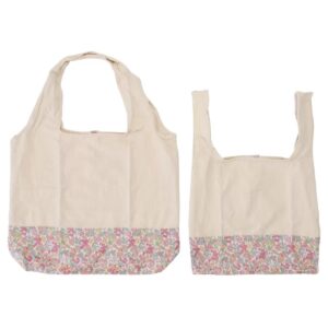 HOKKOH × LIBERTY リバティプリント エコバッグ 大小 2枚セット 華やかで普段使いにも大サイズ 約横49cm × 縦70cm 耐荷重 約15kg  小サイズ 約 横34cm × 縦 54cm 耐荷重 約9kg #47400 実用的 母の日 プレゼント バック トートバック ハンドバック - 画像 (9)