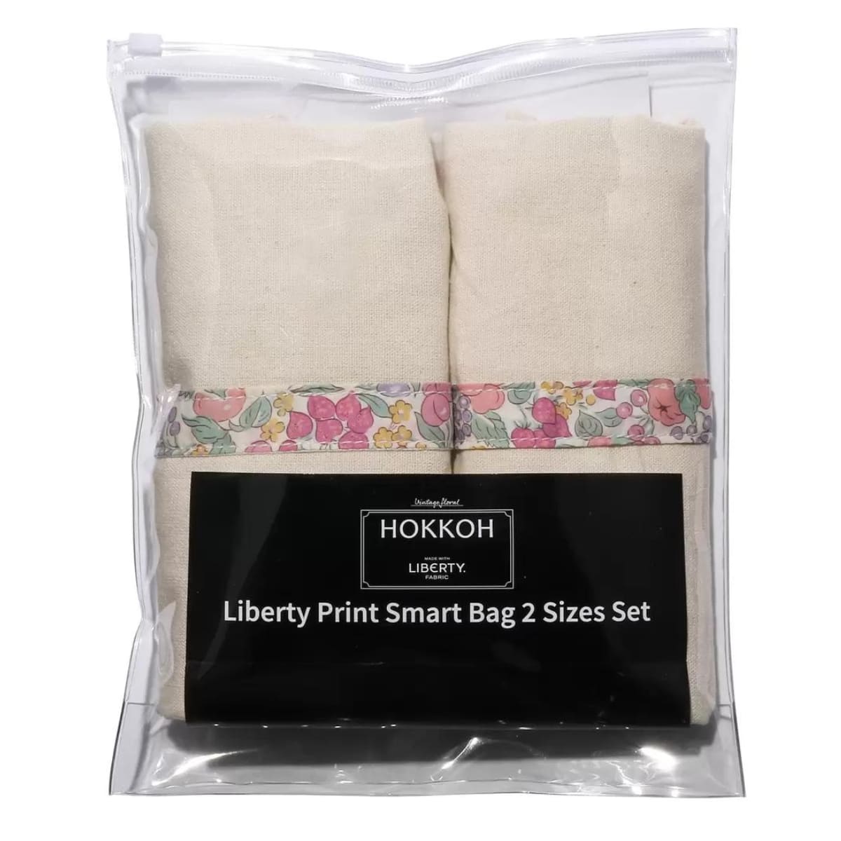 HOKKOH × LIBERTY リバティプリント エコバッグ 大小 2枚セット 華やかで普段使いにも大サイズ 約横49cm × 縦70cm 耐荷重 約15kg  小サイズ 約 横34cm × 縦 54cm 耐荷重 約9kg #47400 実用的 母の日 プレゼント バック トートバック ハンドバック - 画像 (6)