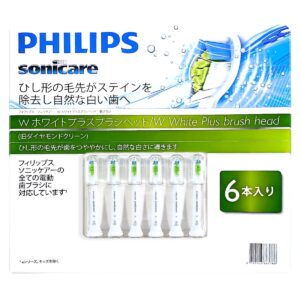 【替えブラシ6本入り】フィリップス ソニッケアー WホワイトプラスプラシヘッドHX6066/71 旧ダイヤモンドクリーン ひし形の毛先がステイン除去 レギュラーサイズ ブラシヘッド認識機能対応 ブラシが交換時期をお知らせ - 画像 (1)