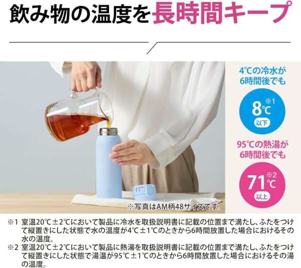 象印 ステンレスマグ 水筒 保温 保冷 シームレスせん ラクに洗える 720ml ワンタッチ スポーツドリンク可 カラー全3色(ネイビー, ミントブルー, ペールドープ) SM-VA72 軽量 タイ製 実用的 母の日 父の日 プレゼント