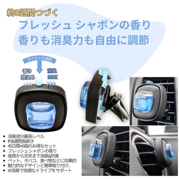 ファブリーズ 車用 消臭 座席 天井まで防臭&消臭 自動車用消臭 エアコン送風口 P&Gジャパン合同会社 タイプ2種(最高レベル: フレッシュシャボン、通常タイプ: スカイブリーズ)