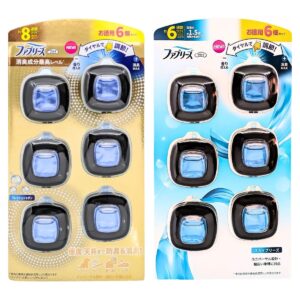 ファブリーズ 車用 消臭 座席 天井まで防臭&消臭 自動車用消臭 エアコン送風口 P&Gジャパン合同会社 タイプ2種(最高レベル: フレッシュシャボン、通常タイプ: スカイブリーズ) - 画像 (1)