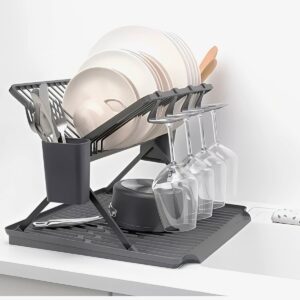 ブラバンシア フォーダブルディッシュラック ラージサイズ サイズ:高さ310×幅510×奥行き420mm 最大17枚の皿が置ける 水切りトレイ付き 食器 水切りラック #55607 実用的 母の日 父の日 プレゼント - 画像 (6)