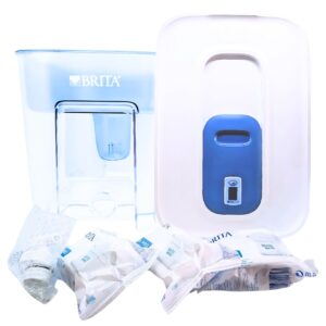 Brita(ブリタ) タンク型浄水器 フロー カートリッジ 3個付 ろ過水容量 4.85(全容量8.2L) Brita Flow 注ぎ口付き 液晶メモあり (幅×高さ×奥行) 21.4×22.0×30.4 cm #50611  KBFLCB1M 高性能フィルター おいしい水 新鮮な水 料理 コーヒー お茶 浄水器 - 画像 (4)