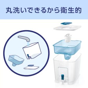 Brita(ブリタ) タンク型浄水器 フロー カートリッジ 3個付 ろ過水容量 4.85(全容量8.2L) Brita Flow 注ぎ口付き 液晶メモあり (幅×高さ×奥行) 21.4×22.0×30.4 cm #50611  KBFLCB1M 高性能フィルター おいしい水 新鮮な水 料理 コーヒー お茶 浄水器 - 画像 (6)