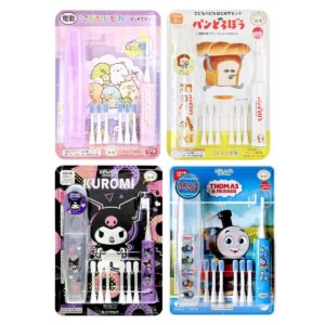 こどもハピカ 電動歯ブラシ はじめてセット(本体 替ブラシ6本 ハードケース)  超微細タタキ振動で毎分7,000回 毛はやわらかめ 日本製 デザイン(4種) こどもの日 夏の連休中 夏休みの 生活習慣 お誕生日 プレゼント - 画像 (1)