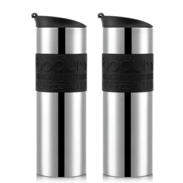 水筒 ボダム トラベルマグ ステンレス製 二重断熱 保温保冷 600ml 2個セット 型番:K12151-01COS 食器洗い 乾燥機可 保温効力:54℃以上(6h) 保冷効力:12℃以下(6h) 実用的 丈夫な水筒 #57657 実用的 母の日 父の日 プレゼント 冷たい 飲み物をキープ