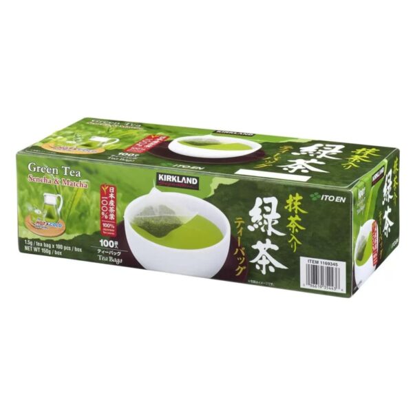 Kirkland Signature カークランドシグネチャー 伊藤園 緑茶 ( 抹茶入り緑茶ティーバッグ ) 日本産茶葉100% ナイロンフィルター ×100袋 ティーバッグ お湯なら30秒 水出しなら3分  日本製 ＃1169345 実用的 母の日 父の日 プレゼント