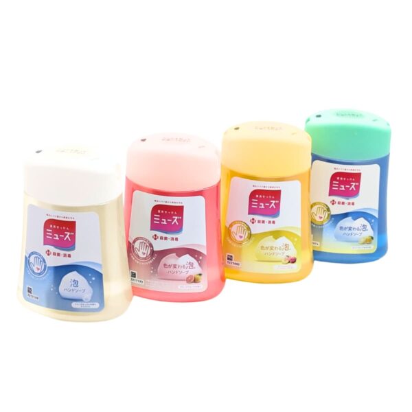【薬用石鹸】ミューズ ノータッチ泡ハンドソープ 詰め替え用 型番: 8403555 バラエティセット 4種 (オリジナル /グレープフルーツ / 甘くてみずみずしいピーチ＆ローズ /スパークリンクゆず/ 各250ml)  製造販売元:レキットベンキーザー･ジャパン