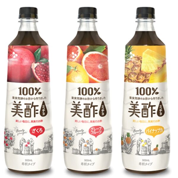 美酢 (ミチョ) アソートセット 希釈用 900ml x 3本 韓国製 100%果実発酵のお酢 調味酢 タイプ2種 (ざくろ グレープフルーツ パイナップル / ざくろ レモン マスカット) 実用的 母の日 父の日 プレゼント