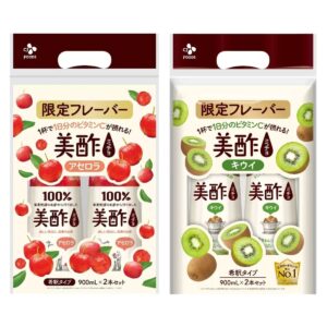 美酢 (ミチョ) アセロラ キウイ 900ml x 2本 限定フレーバー 希釈タイプ ジューシーな甘酸っぱさ 無添加 無着色 1杯で一日分のビタミンC 100%果実発酵のお酢 調味酢 日本 実用的 母の日 父の日 プレゼント - 画像 (1)