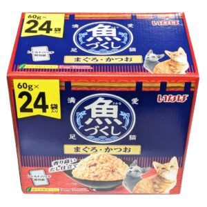 【ペットフード】キャットフード 愛猫満足 魚づくし(まぐろ･かつお) COS-04 ウェットフード フレークタイプ 60g×24袋 緑茶消臭成分配合  タイ製 レトルトパウチ いなばペットフード #64136 - 画像 (4)