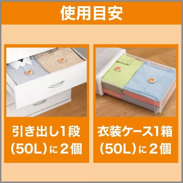 ムシューダ 引出・衣装ケース用防虫剤 1年間有効  無香タイプ 80個 ( 2個×40包 ) 取替えサインつき エステー #10483