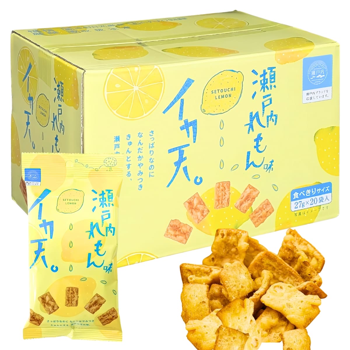 【魚介類加工品】まるか食品 イカ天瀬戸内れもん味 27g x 20袋 食べきりサイズ 一口サイズ - 画像 (3)