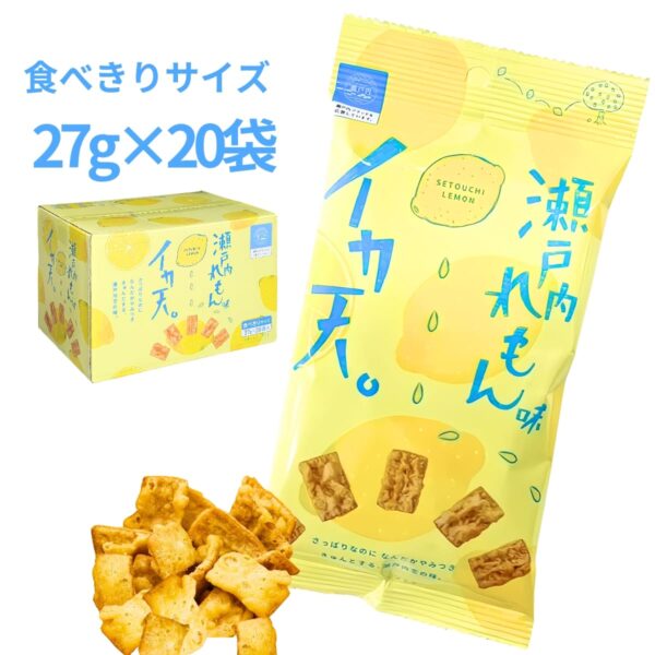 【魚介類加工品】まるか食品 イカ天瀬戸内れもん味 27g x 20袋 食べきりサイズ 一口サイズ