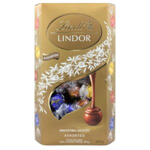 リンツ リンドール ゴールド アソート 4種類(ダーク , ミルク , ホワイト , ヘーゼルナッツ) 600g #593410（Lindt Lindor Gold Assorted 600g）チョコレート, ギフト, 高級チョコ , 個包装 - 画像 (1)
