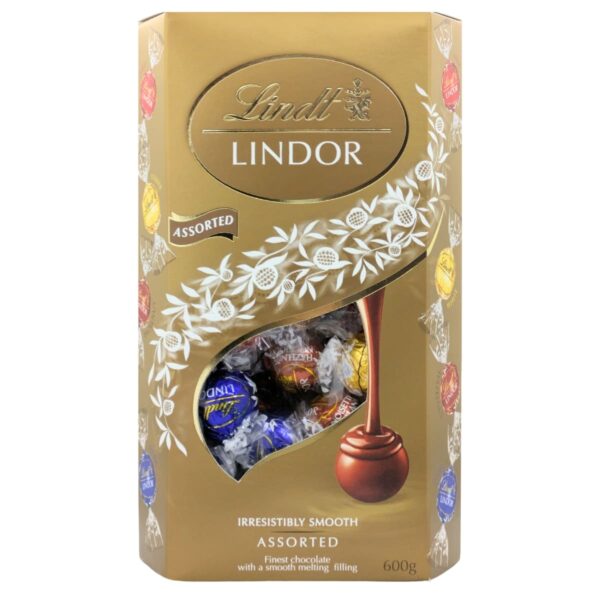 リンツ リンドール ゴールド アソート 4種類(ダーク , ミルク , ホワイト , ヘーゼルナッツ) 600g #593410（Lindt Lindor Gold Assorted 600g）チョコレート, ギフト, 高級チョコ , 個包装