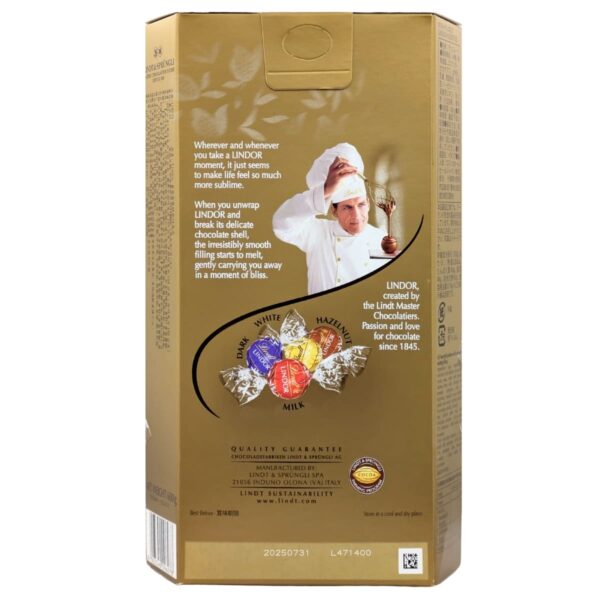 リンツ リンドール ゴールド アソート 4種類(ダーク , ミルク , ホワイト , ヘーゼルナッツ) 600g #593410（Lindt Lindor Gold Assorted 600g）チョコレート, ギフト, 高級チョコ , 個包装