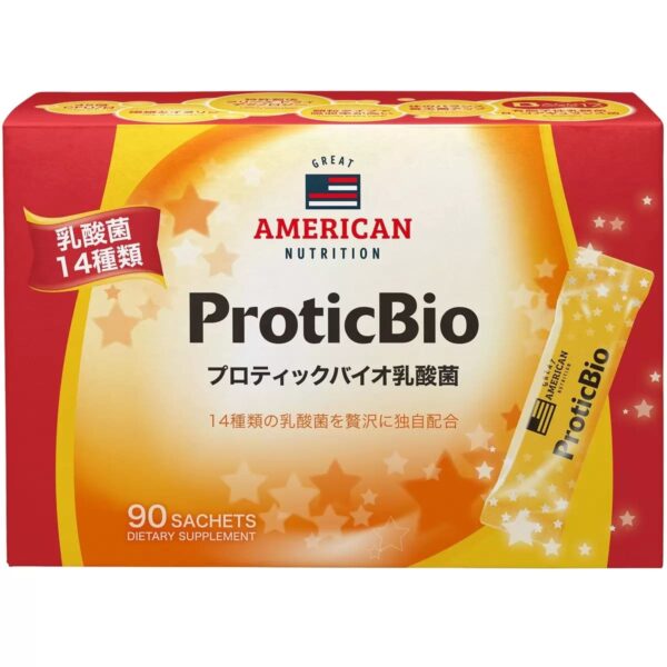 【乳酸菌・ビフィズス菌含有食品】プロティックバイオ (PROTICBIO) 乳酸菌 14種類の乳酸菌  個包装 スティックタイプ 3g×90包 1日安量:1～3包 1歳以上 家族全員の健康維持をサポート GREAT AMERICAN NUTRITION PROTICBIO GRANULE 90CT 台湾 #12243 健康食品
