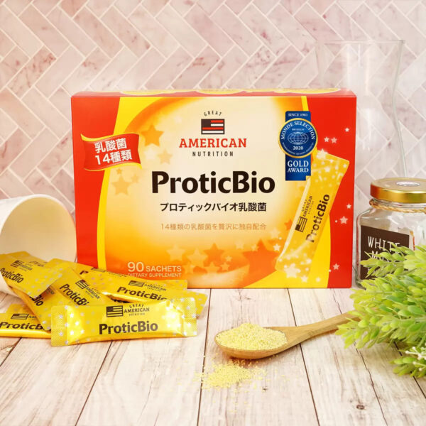 【乳酸菌・ビフィズス菌含有食品】プロティックバイオ (PROTICBIO) 乳酸菌 14種類の乳酸菌  個包装 スティックタイプ 3g×90包 1日安量:1～3包 1歳以上 家族全員の健康維持をサポート GREAT AMERICAN NUTRITION PROTICBIO GRANULE 90CT 台湾 #12243 健康食品