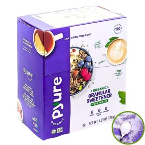 PYURE(ピュア) オーガニック 甘味料 ステビア 120包 砂糖不使用 持ち運びにも便利なパケット 実用的 母の日 父の日 プレゼント - 画像 (1)