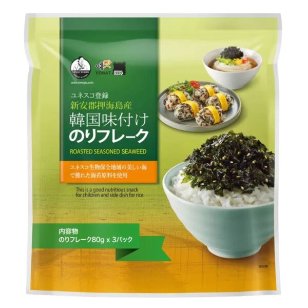 韓国 味付けのり フレーク 80g×3パック入り ユネスコ登録  韓国産 新安郡押海島産 イェマット(YEMAT) #567749