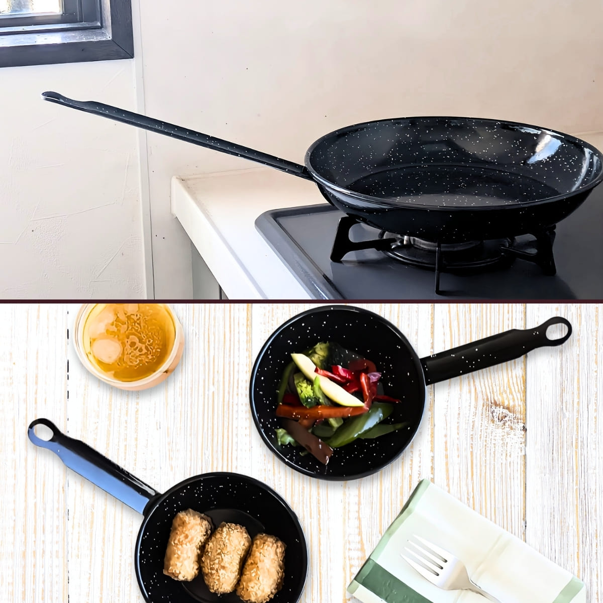 Vaello フライパン 直径26cm エナメル加工 スチール製 直火専用(直火、オーブン)食器洗い機対応 スペイン製 Vaello ･La ･Valenciana #61222 母の日 プレゼント - 画像 (6)