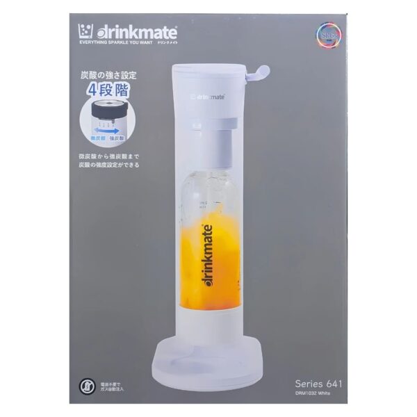 ドリンクメイト 家庭用炭酸飲料メーカー スターターキット Series 641 電気不要 屋外使用OK (カラー: ブラック,ホワイト) 実用的 母の日 父の日 プレゼント