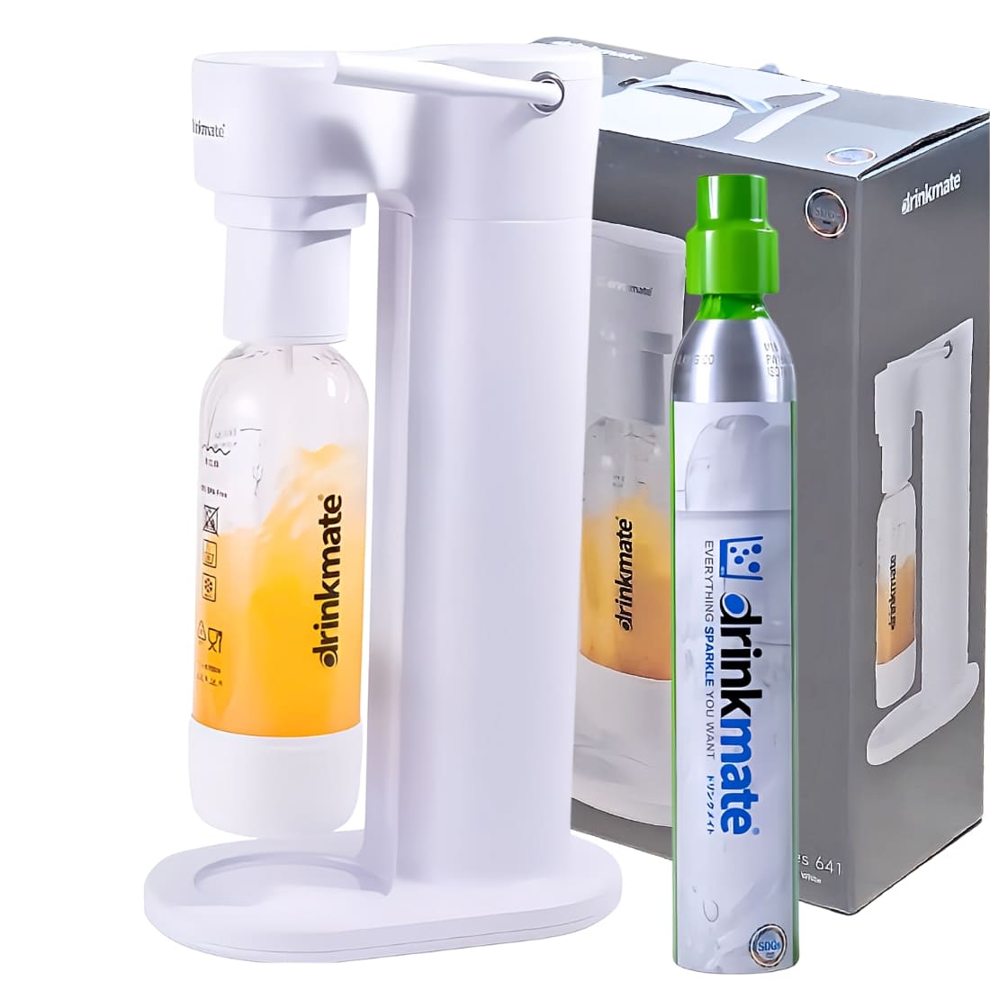 ドリンクメイト 家庭用炭酸飲料メーカー スターターキット Series 641 電気不要 屋外使用OK (カラー: ブラック,ホワイト) 実用的 母の日 父の日 プレゼント - 画像 (12)