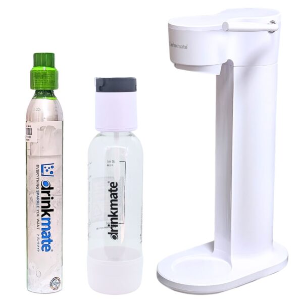 ドリンクメイト 家庭用炭酸飲料メーカー スターターキット Series 641 電気不要 屋外使用OK (カラー: ブラック,ホワイト) 実用的 母の日 父の日 プレゼント