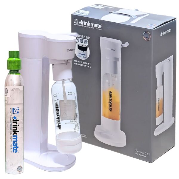 ドリンクメイト 家庭用炭酸飲料メーカー スターターキット Series 641 電気不要 屋外使用OK (カラー: ブラック,ホワイト) 実用的 母の日 父の日 プレゼント
