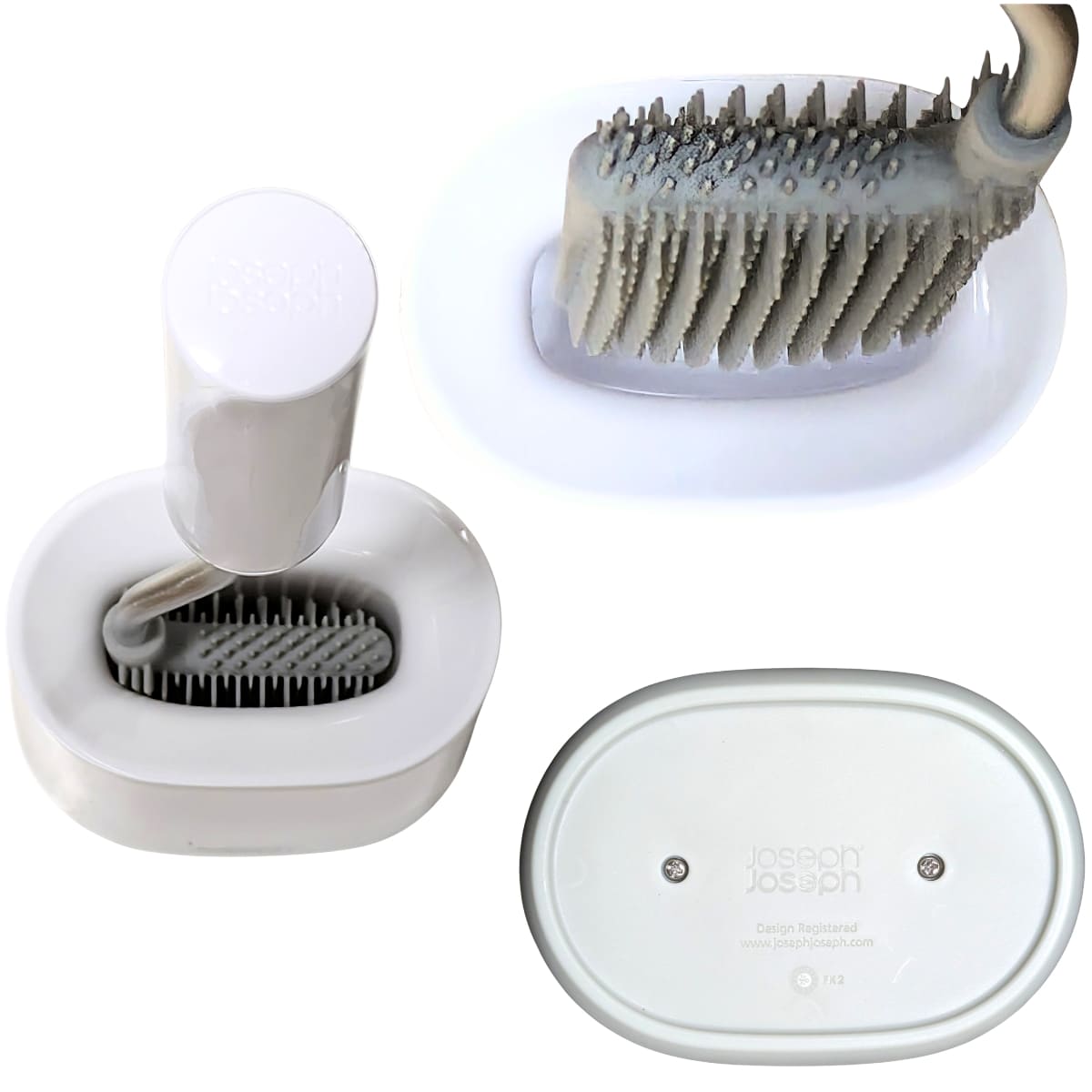 Joseph Joseph デュオ フレックス ライト アドバンスト トイレブラシ 型番:70562 スリムな収納ホルダー 長時間使用しても毛が変形しにくい - 画像 (5)