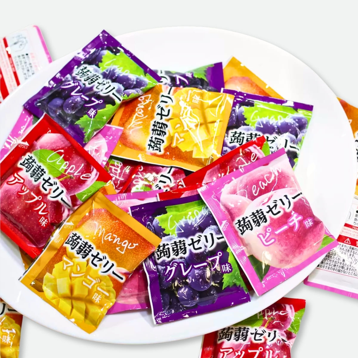 雪国アグリ 4種のフルーツこんにゃくゼリー  80個入り アップル､マンゴー､グレープ､ピーチの4つのフルーツ風味 食物繊維入り #57361 暑さ対策 おやつに - 画像 (2)