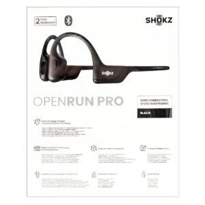 Shokz (ショックス) OpenRun Pro Black 完全ワイヤレス骨伝導イヤフォン ブラック SKZ-EP-000007 軽量 深みのある低音を体験 実用的 父の日 プレゼント - 画像 (4)
