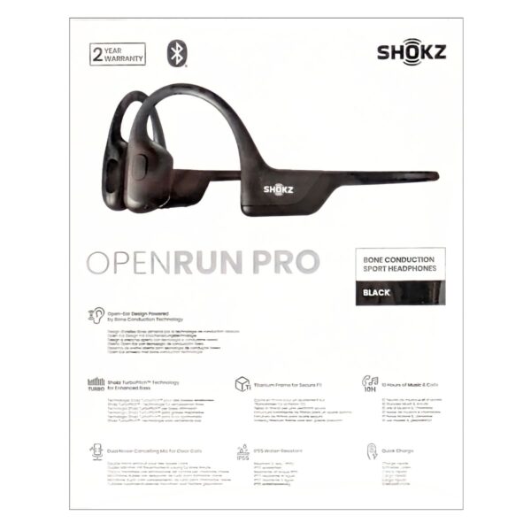 Shokz (ショックス) OpenRun Pro Black 完全ワイヤレス骨伝導イヤフォン ブラック SKZ-EP-000007 軽量 深みのある低音を体験 実用的 父の日 プレゼント