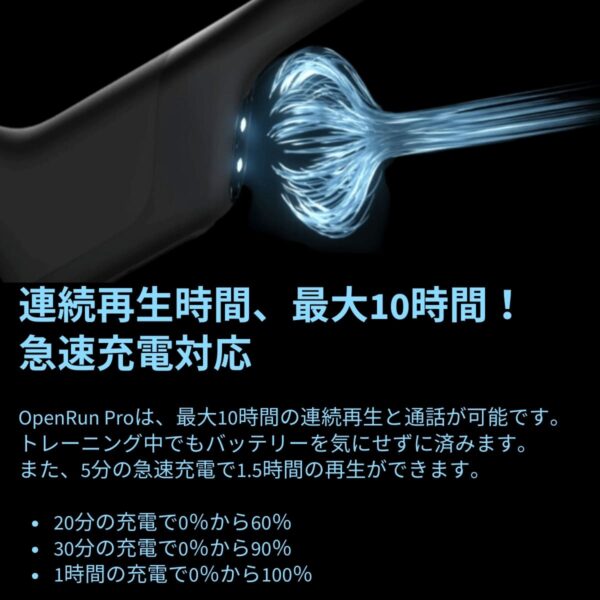 Shokz (ショックス) OpenRun Pro Black 完全ワイヤレス骨伝導イヤフォン ブラック SKZ-EP-000007 軽量 深みのある低音を体験 実用的 父の日 プレゼント